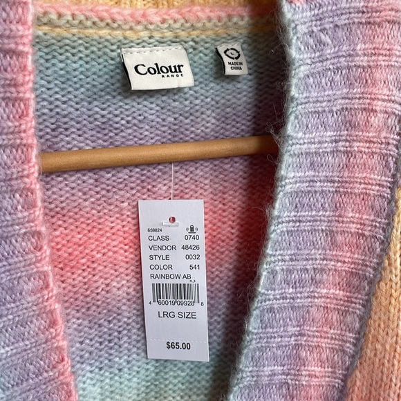 Pacsun colour range new pastel rainbow cardigan. Size large NWT - Picture 4 of 4
